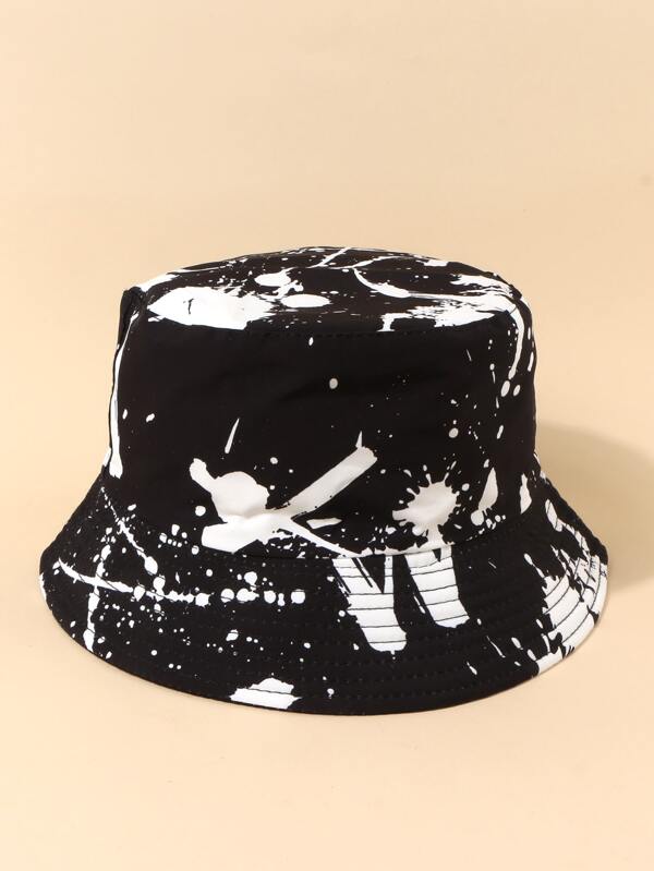 Men Ink Splash Pattern Bucket Hat StreetMen's Sun Hat Summer Hat, Suitable For Summer Outdoor Activities Such As Hiking And Fishing
