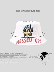 Sombrero cubo con estampado de letra - Blanco - Ver 3