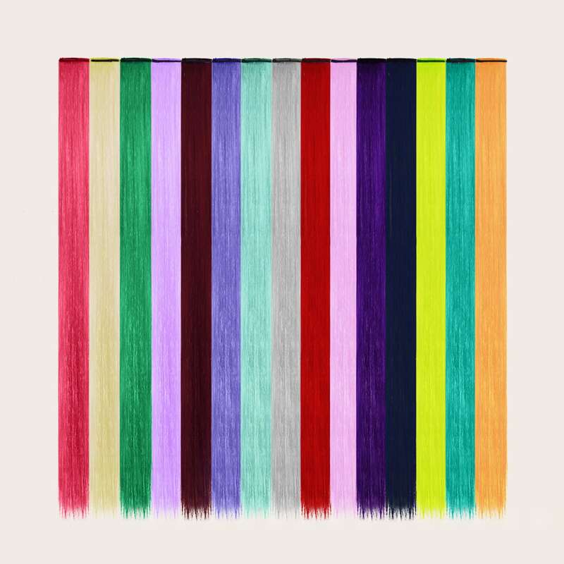 

10pcs Random Color Straight Hairpiece, Multicolor