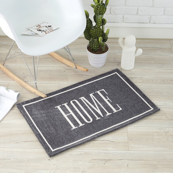 

Letter Jacquard Floor Mat, Grey