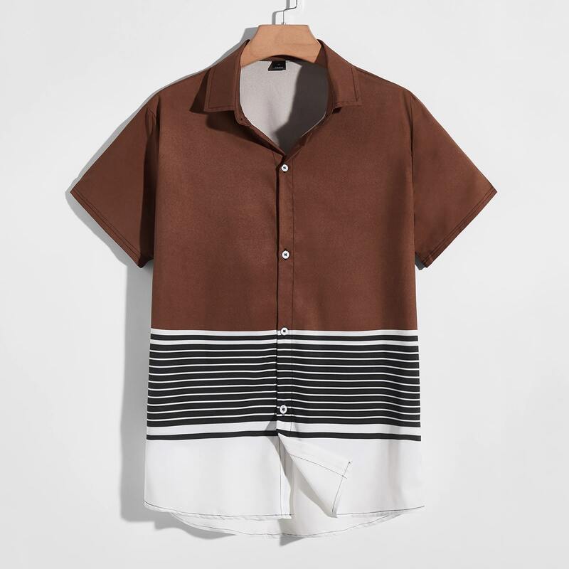 

Guys Colorblock Button Front Shirt, Multicolor