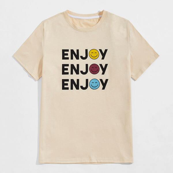

Guys Letter Graphic Tee, Apricot