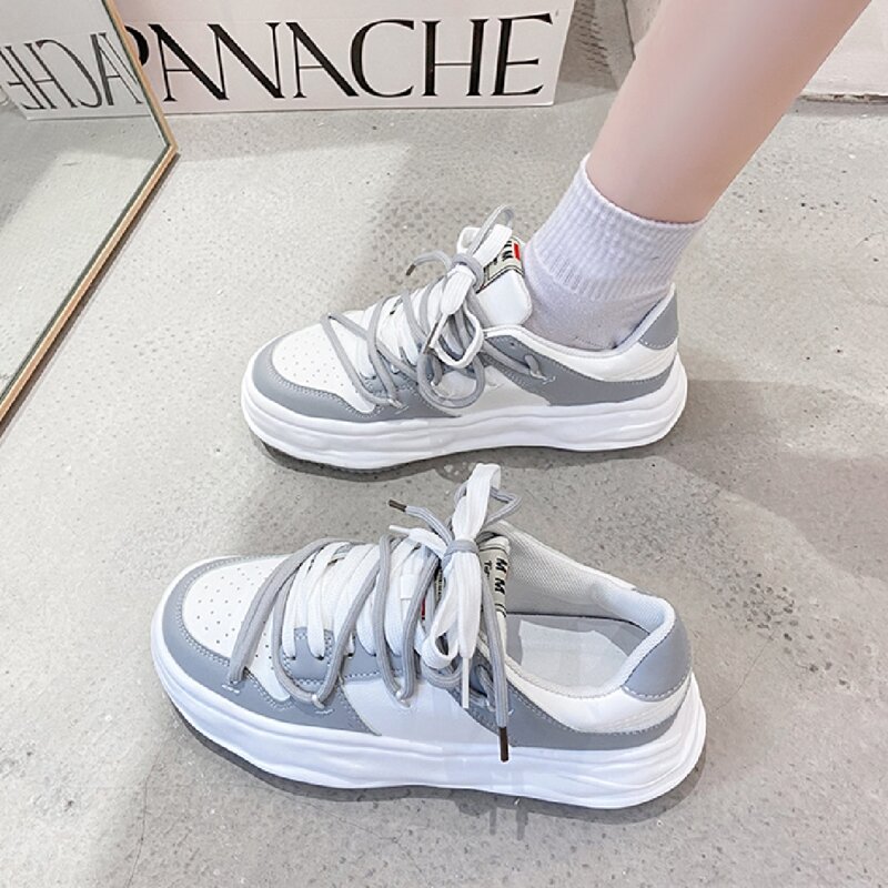 

Two Tone Lace-up Front Sneakers, Grey