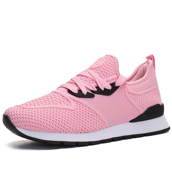 

Two Tone Lace-up Front Running Shoes, Watermelon pink