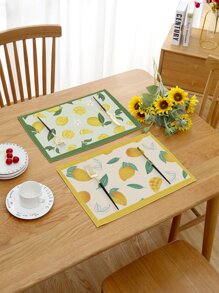 1pc Mango Print Random Placemat - Multicolor - View 5