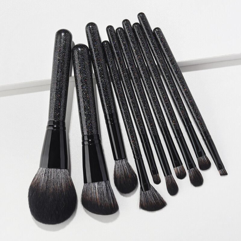 

10pcs Makeup Brush Set, Black