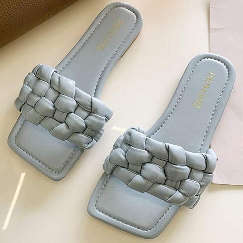 

Braided Slide Sandals, Blue