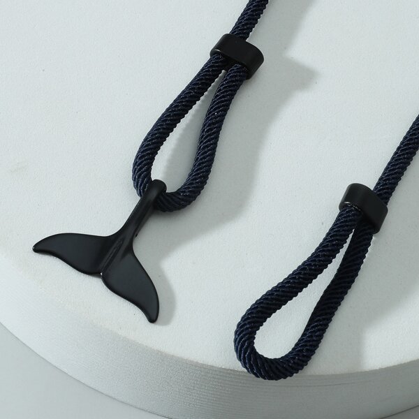 

Men Fish Tail Charm Necklace, Blue