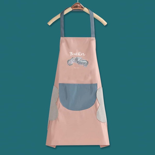 

Leaf Print Water Proof Apron, Pink