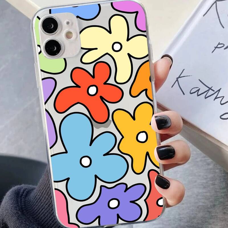 

Cartoon Flower Pattern Phone Case, Multicolor