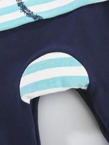 Peninsula Baby 男嬰蝴蝶結細節獅子圖案條紋圖案連身褲 - 彩色 - 查看 5