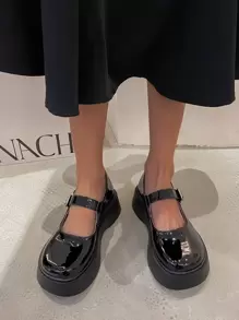 Zapatos plataforma mary jane - Negro - Ver 2