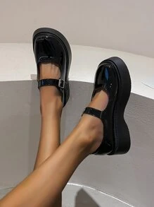 Zapatos plataforma mary jane - Negro - Ver 3