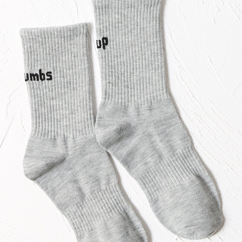 

Letter Graphic Crew Socks, Grey