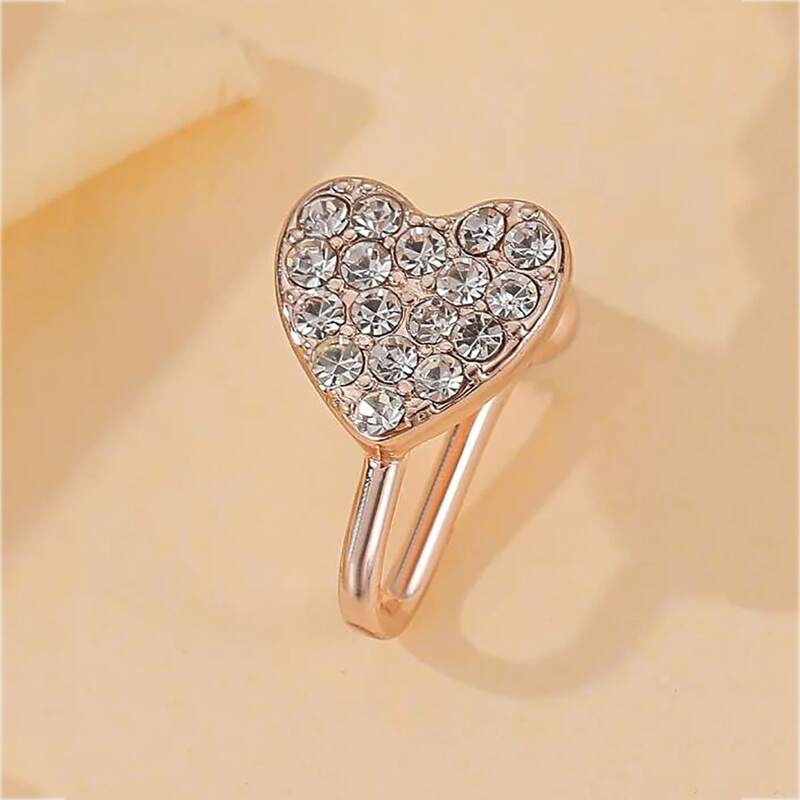 

Rhinestone Decor Nose Ring, Rose gold