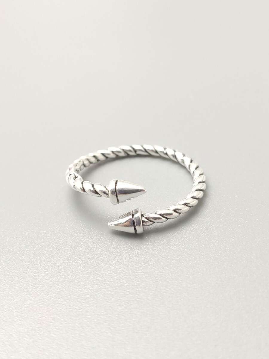 Thời trang và phổ biến 1 người đàn ông Twist Cuff Ring Copper Trang sức cho món quà trang sức và cho một cái nhìn sành điệu - Màu Bạc Cổ - Xem 1