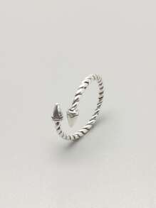 Thời trang và phổ biến 1 người đàn ông Twist Cuff Ring Copper Trang sức cho món quà trang sức và cho một cái nhìn sành điệu - Màu Bạc Cổ - Xem 3