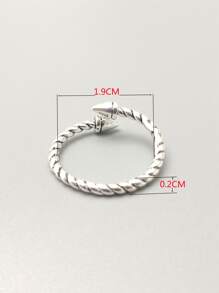 Thời trang và phổ biến 1 người đàn ông Twist Cuff Ring Copper Trang sức cho món quà trang sức và cho một cái nhìn sành điệu - Màu Bạc Cổ - Xem 4