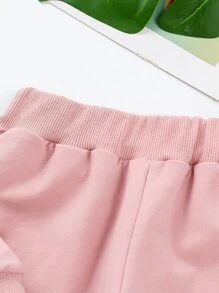 SHEIN 少女獨角獸印花套頭衫和運動褲