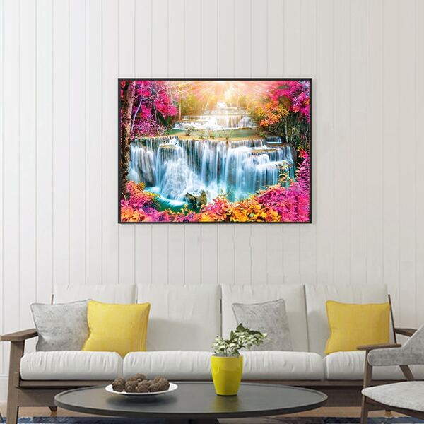 

Landscape Print DIY Diamond Unframed Painting, Multicolor