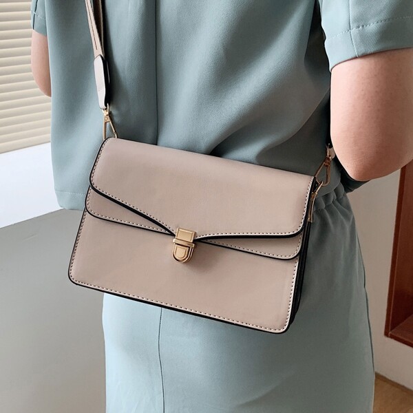 

Solid Crossbody Bag, Khaki