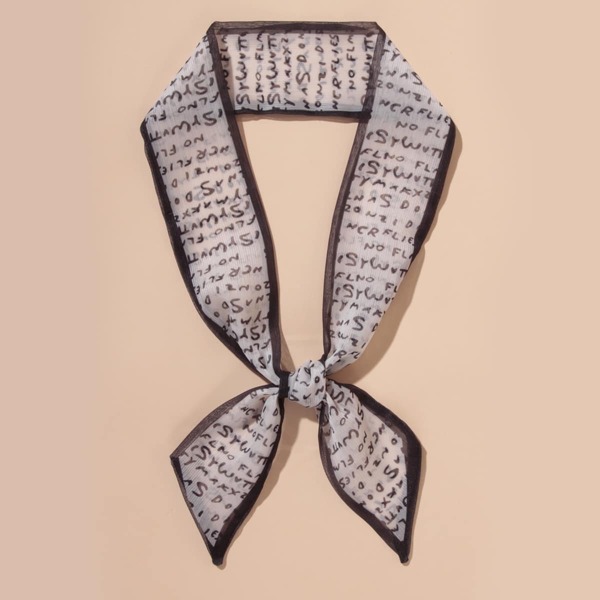 

Letter Print Twilly Scarf, Multicolor