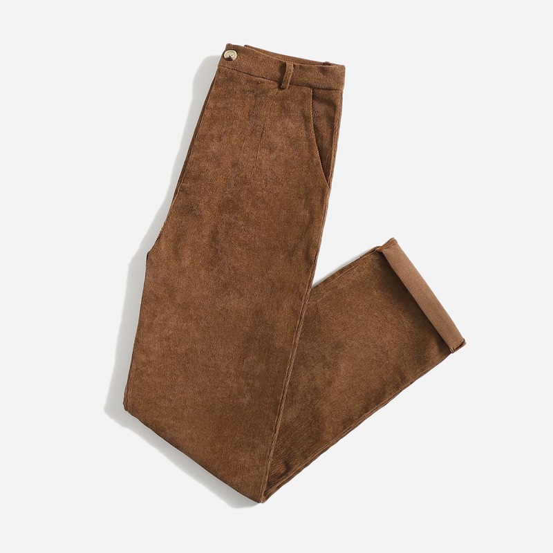 

Slant Pocket Corduroy Pants, Coffee brown