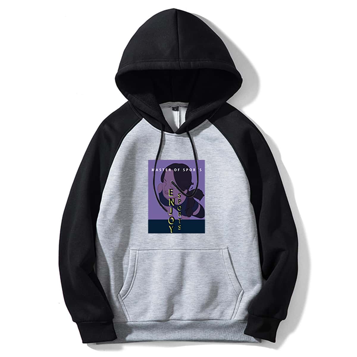 

Guys Letter Graphic Drawstring Kangaroo Pocket Hoodie, Multicolor