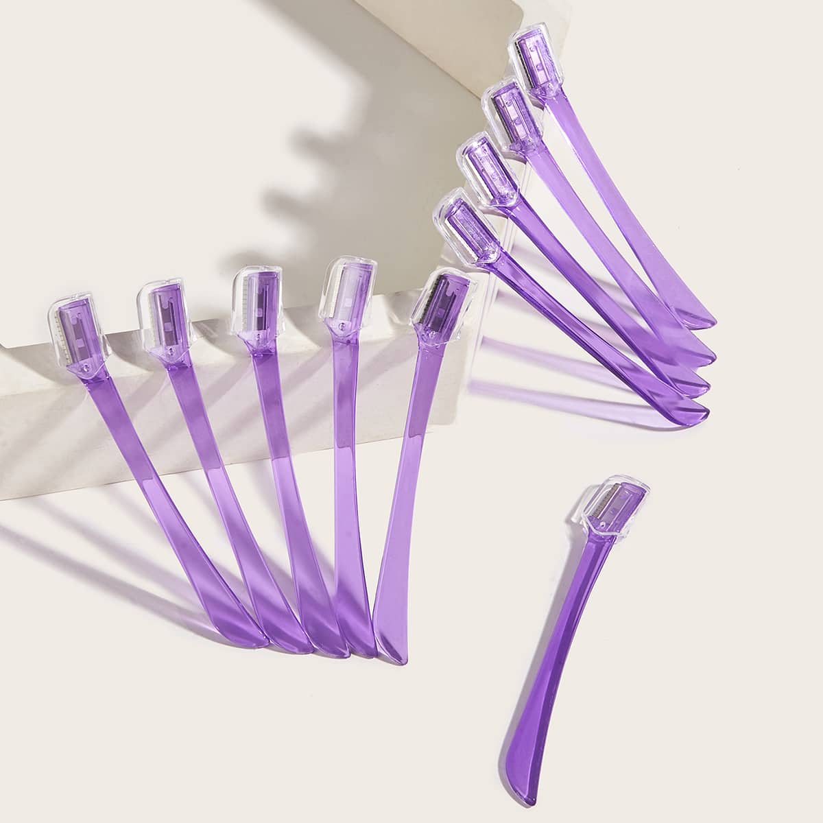 

10pcs Eyebrow trimming knife, Purple