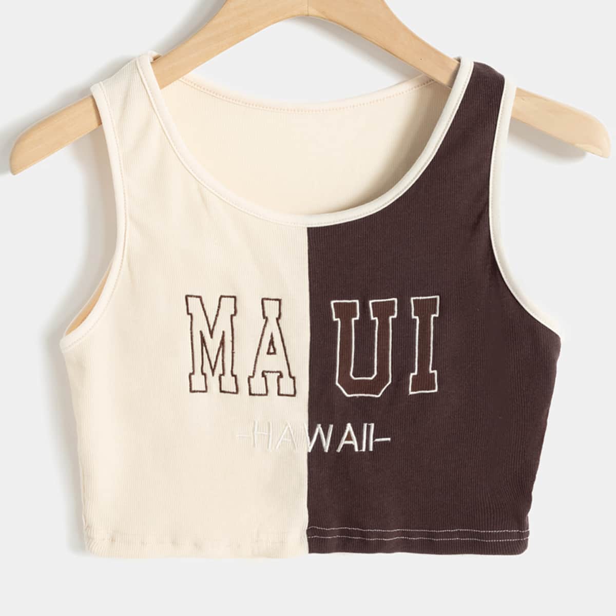 

Colorblock & Letter Graphic Tank Top, Multicolor