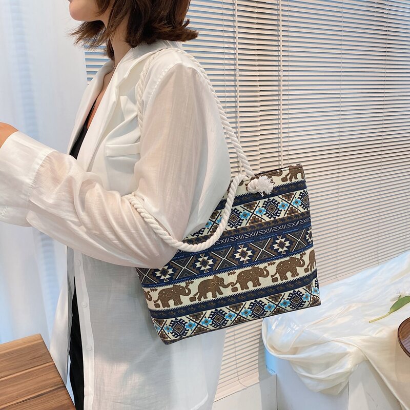 

Elephant Graphic Tote Bag, Multicolor