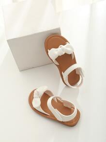 Toddler Girls White Sandals, Summer - White - View 3