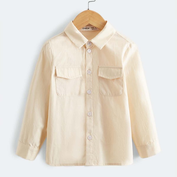 

Toddler Boys Flap Pocket Shirt, Apricot
