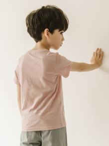 Niños Camiseta con parche de bolsillo - Rosa vieja - Ver 2