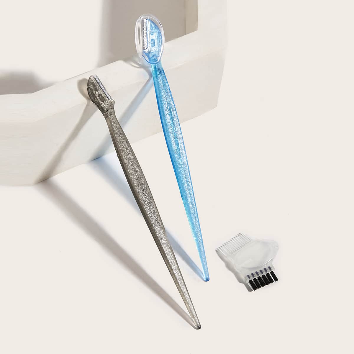 

2pcs Eyebrow Trimming Knife, Multicolor