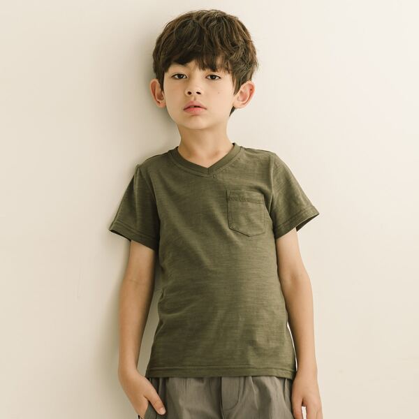 

Boys Patch Pocket Tee, Army green