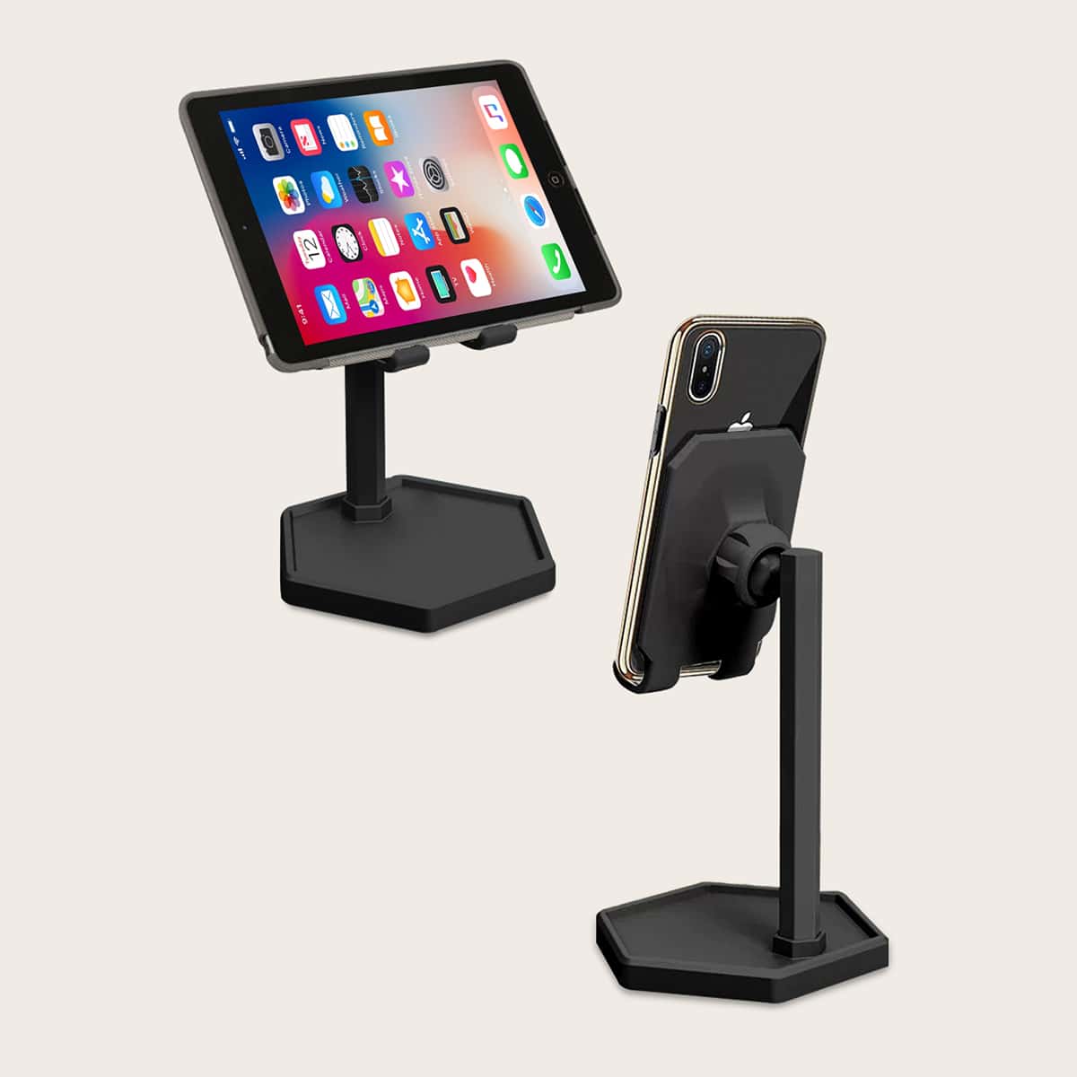 

1pc Adjustable Desktop Phone Holder, Black