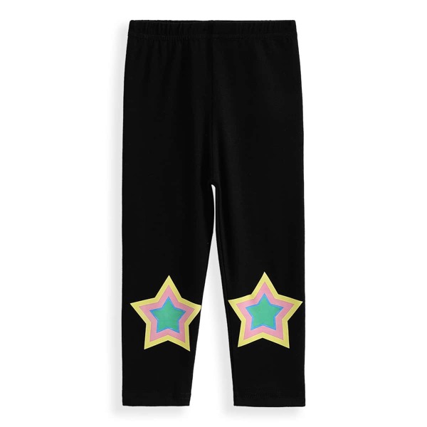 

Toddler Girls Star Print Leggings, Black