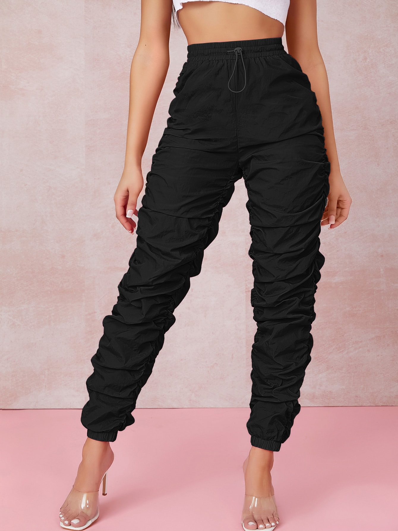 SHEIN Ruched Toggle Drawstring 
