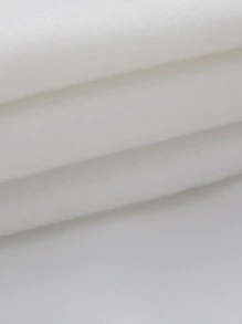 SHEIN LUNE Kangaroo Pocket Thermal Lined Drawstring Hoodie - White - View 4