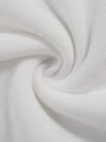 SHEIN LUNE Kangaroo Pocket Thermal Lined Drawstring Hoodie - White - View 5