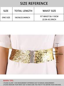 Sequins Decor Wide Belt - Gold - View 2