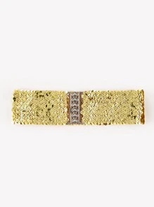 Sequins Decor Wide Belt - Gold - View 3