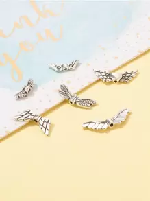 60 顆混合鋅合金翼珠適用於 Diy 手鍊、項鍊製作 - 銀色 - 查看 3