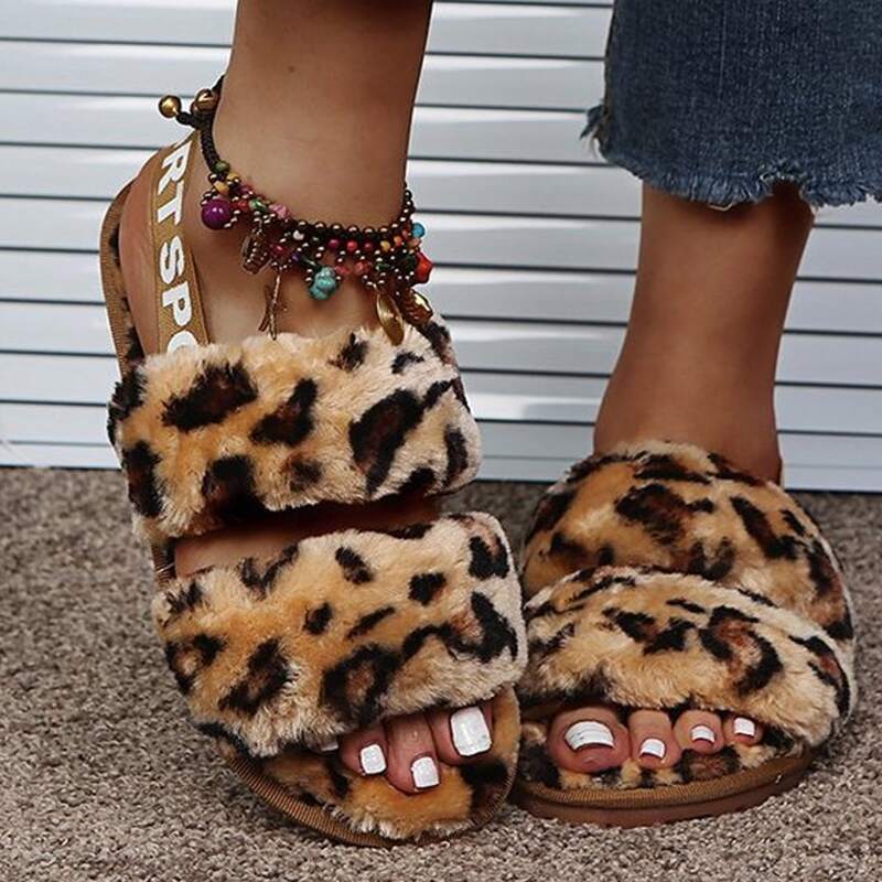 

Leopard Pattern Bedroom Slippers, Multicolor