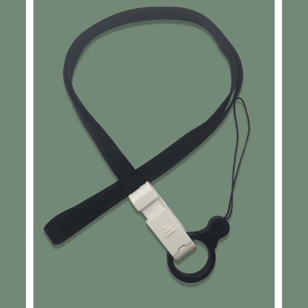 

1pc Solid Phone Lanyard, Black