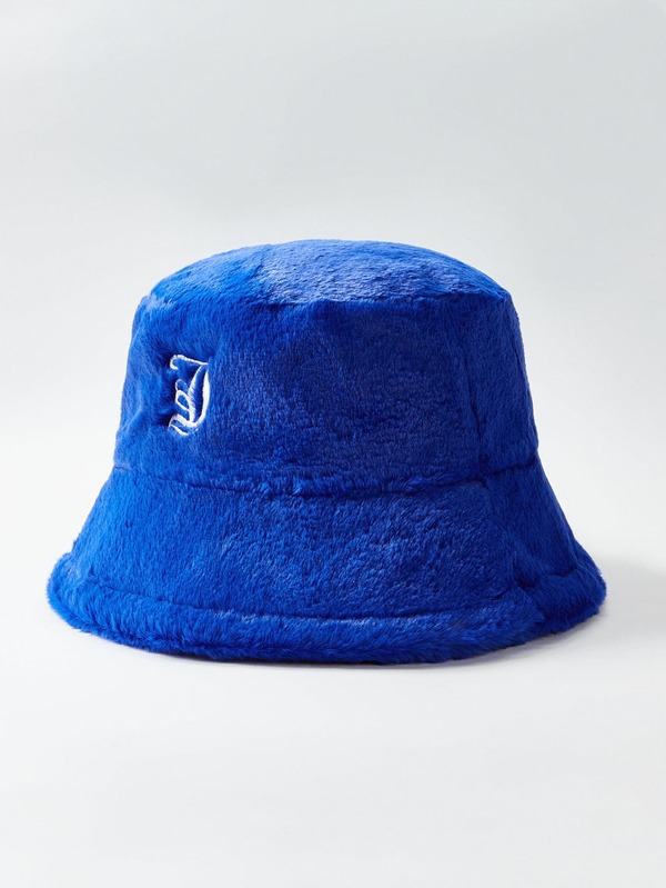SHEIN ICON Embroidered Fluffy Bucket Hat SHEIN USA