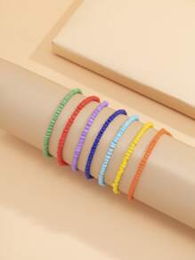 7入組串珠手鏈 - 彩色 - 查看 2