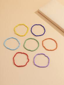 7入組串珠手鏈 - 彩色 - 查看 3