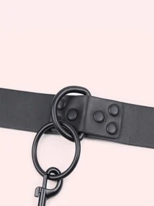 1 set collar y correa para mascotas exagerados personalizados ajustables para exteriores - Negro - Ver 3
